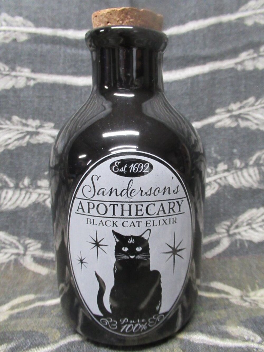 Halloween Sanderson's Black Cat Elixir Apothecary Bottle